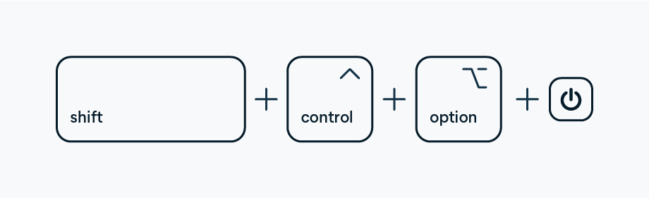 Tombol Cara reset SMC pada MacBook dengan baterai yang tidak dapat dilepas (Non-Removable Battery)